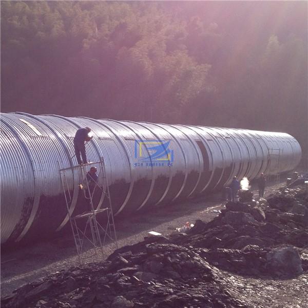 hot galvanized corrugated steeel culvert pipe in road construction